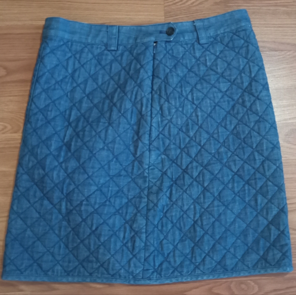 BROOKS BROTHERS Red Fleece Womens' Blue Denim Quilted Mini Skirt Size 2